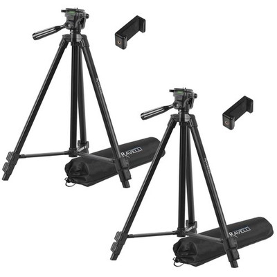 Portable 53'' Aluminum Tripods 2-Pack with Mount Adapters