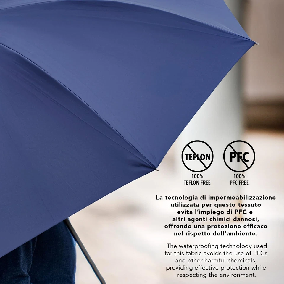 Ombrello Pieghevole Antivento Uomo Automatico - Ombrello Piccolo Classico Tascab - Immagine 4 di 4
