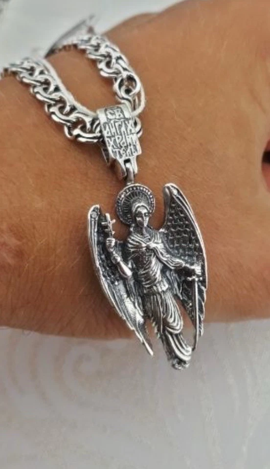 925 Silver pendant Archangel Michael. Men's pendant silver - Image 2 of 4