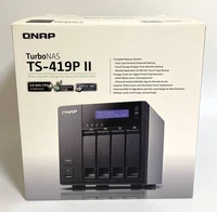 QNAP TS-419P II 4-Bay Turbo NAS Diskless Server w/ Adapter Box No HDD