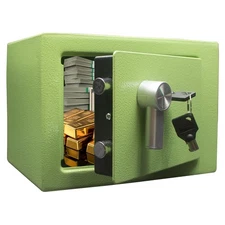 Steel Safe Box - Key Locked, 0.2 Cubic Ft Small Home Safe for Cash & Jewelry ...