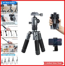 Aluminum Mini Desktop Tripod 360 Degree Ball Head 17.6 lb Load 2 Height Compact