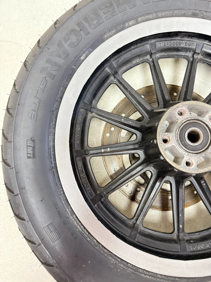 2004 HARLEY SPORTSTER R 16" Rear Wheel Rim Tire 13 Spoke Brake Rotor - Image 2 of 4