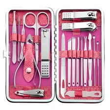 Manicure Set - 19 in 1 Professional Nail Clippers Pedicure Kit Manicure Tool ...