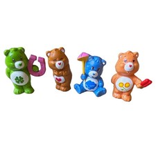 Vintage Care Bears Lot of 4 Painted PVC Plastic Figurines 2in 1983 Cake Toppers
