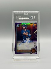 Jett Williams 1st Bowman 2022 Bowman Draft Chrome Purple Refractor Auto/250 TAG9