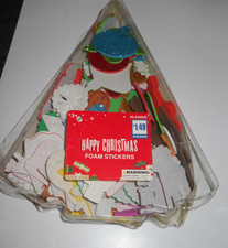   NEW  Happy Christmas Glitter  Foam Stickers 300 