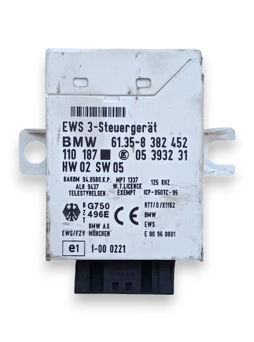 BMW 5er E39 EWS 3 Wegfahrsperre Steuergerät Immobilizer Modul 61.35-8382452 ECU