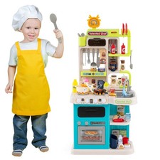 Kids Kitchen Playset w/Realistic Sounds Lights Play Sink 95 PCS Accessories