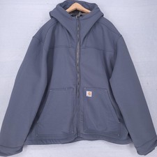 Carhartt Jacket Mens 2XL Gray Super Dux Hooded Insulated Softshell OJ5001-M