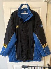 Adidas Vintage Blackthorn Rugby Coat, Blue/Yellow, Size UK 48/50 - XL