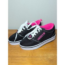 Heelys Pro 20 Low-Top Skate Sneakers Black Pink White Youth Size 1