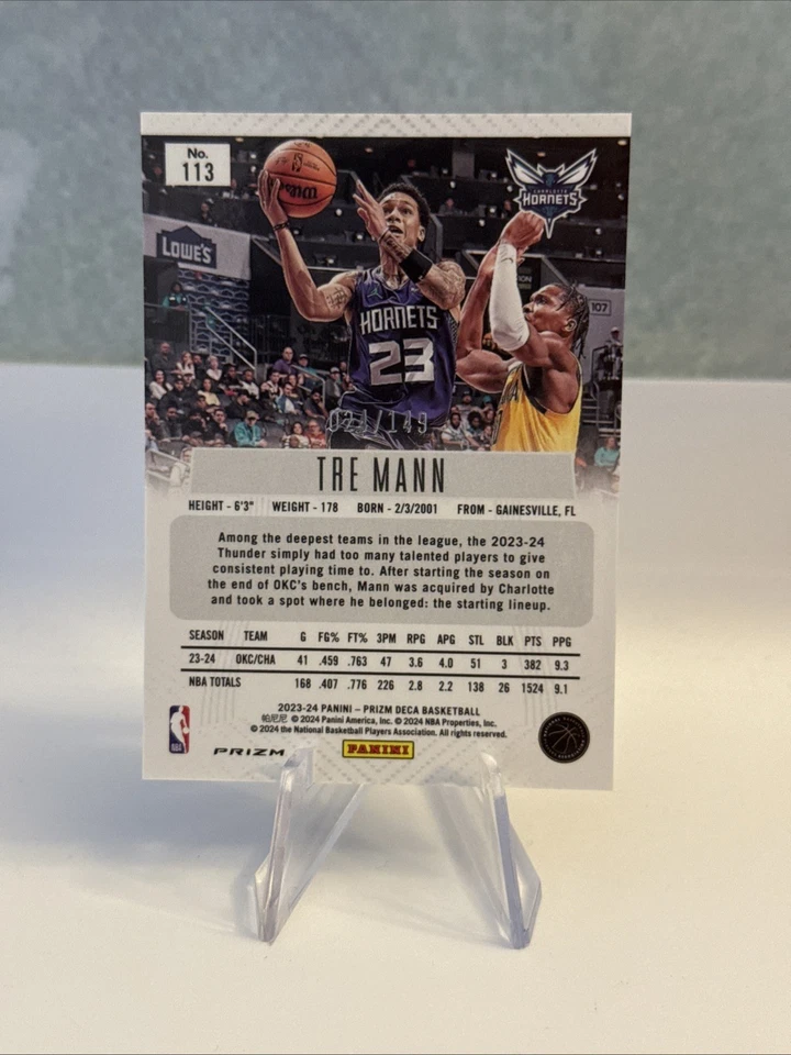 2023-24 Panini Prizm Deca Blue Prizm 24/149 Tre Mann #113 🔥 - Image 4 of 4