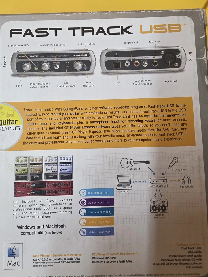M-Audio Fast Track USB With Session Music Creation System Includes 6' Cable - Image 4 of 4