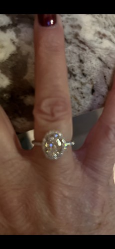 1.75 Oval Lab Grown Diamond Ring With Lab Grown Diamond Halo.