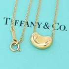 Tiffany & Co. Mini Bean Necklace 16" 18k Yellow Gold Peretti Auth #6914