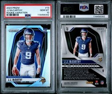 2024 Panini Prizm Rookie Variation J.J. McCarthy #13 Silver Prizm (RC) PSA 10 💎