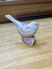 FENTON BLUE BURMESE BIRD HAND PAINTED PURPLE FLORAL MUSEUM COLLECTION 2003