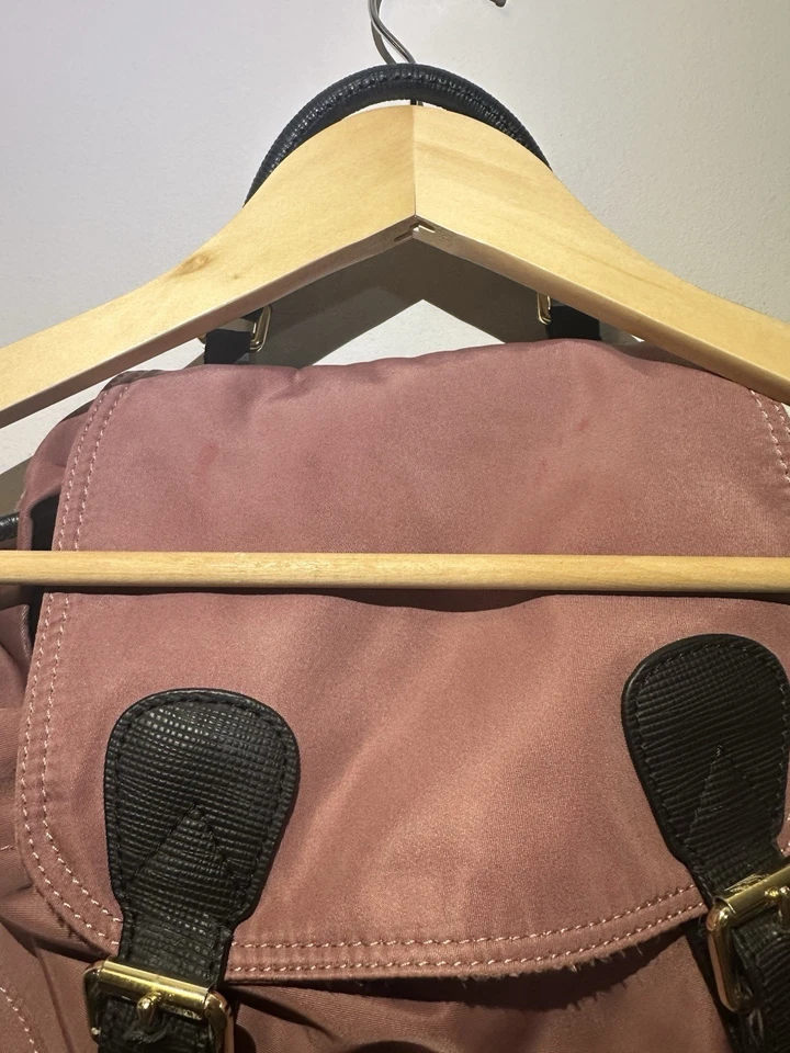 BURBERRY Graffiti Nylon Backpack Small Crossbody Mauve Pink Leather Rare - Image 2 of 4