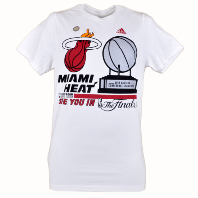 NBA Adidas Miami Heat 2014 Eastern Conference Finals Trophy Locker Room Tshirt 
