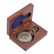 Collectable Pocket Watch with Chain Crown Embossing Roman Number Dial Pendant