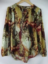 Simply Vera Vera Wang Women's Top Size Small Key Hole Long Sleeve Blouse Shirt