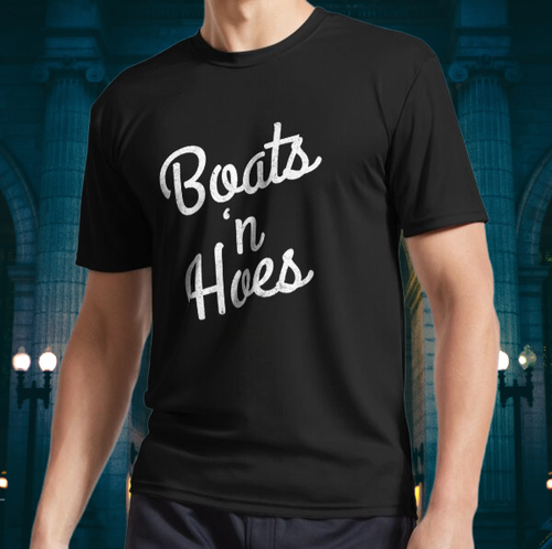 NEUF ! T-shirt achats manches longues logo Boats N’ Hoes drôle taille S à 5XL
