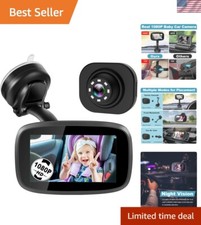 1080P HD Baby Car Monitor with 4.3" Display and Night Vision for Safe Driving