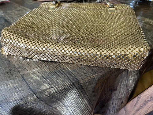 Vintage Disco Geldbörse 70er Jahre Y&S Original GLÄNZEND Gold Metall Perlen Tasche Pailletten MOMCORE RAD - Bild 13 von 15