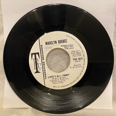 Madelyn Quebec - Love's All I Want - white label promo, DJ copy