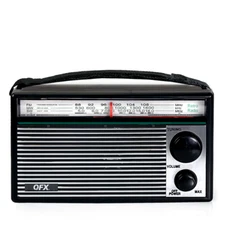 QFX RETRO-10 Portable AM/FM/SW Radio +3" Speaker+Headphone Output+Carrying Strap
