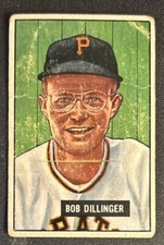 1951 Bowman Bob Dillinger Baseball Card #63 Pirates 3B Poor Creased O/C