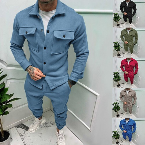 Men Tracksuit Set Jogger Clothing for Man Casual Jacket+Trousers 2Piece Outfits - Picture 1 of 14