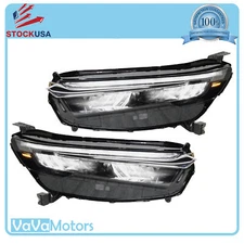Fits 2023 2024 Honda CR-V CRV Full LED Headlight Chrome Driver Passenger Pair