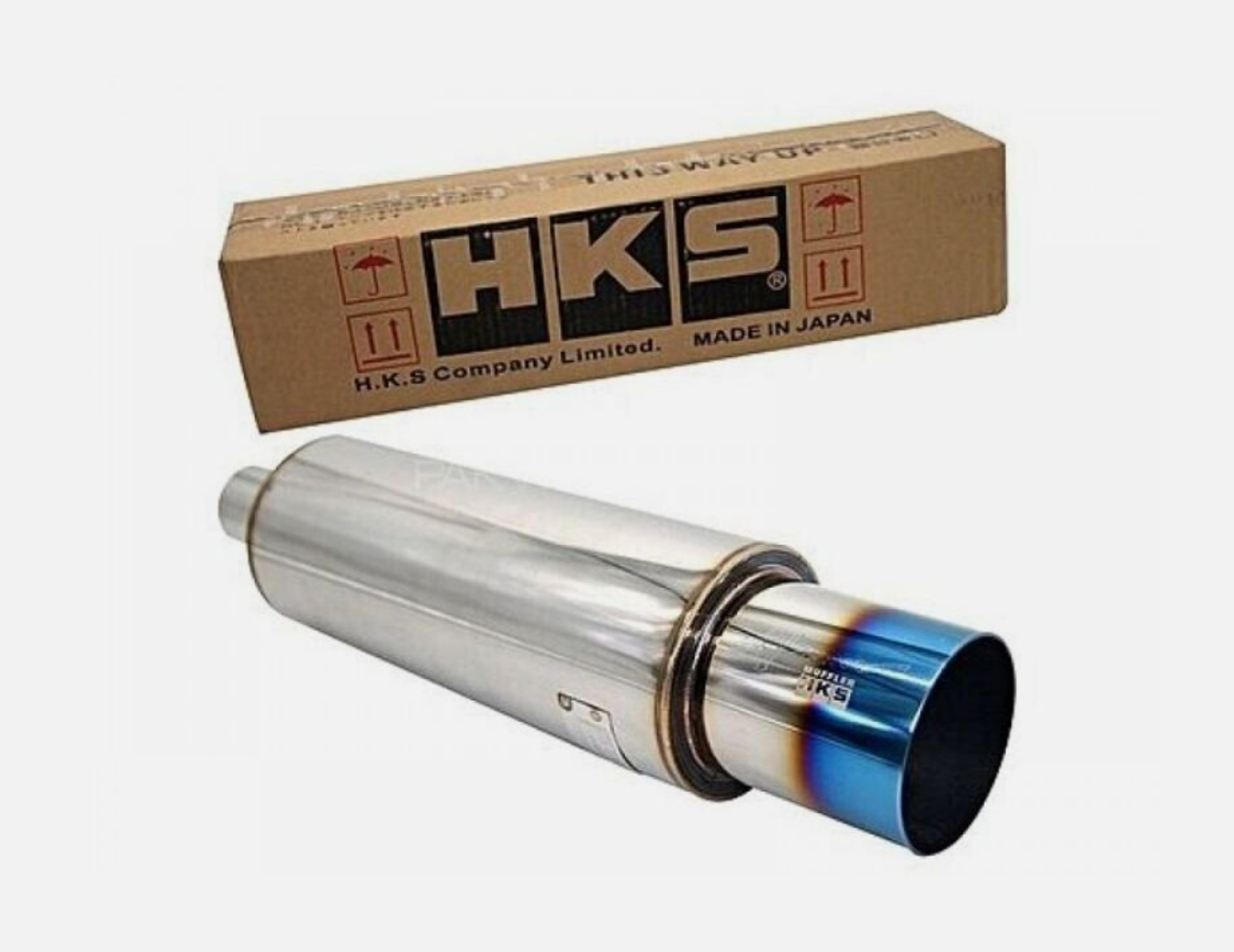 4x4 HKS CAR TRUCK LORRY TITANIUM BLUE EXHAUST MUFFLER Inlet 2.5