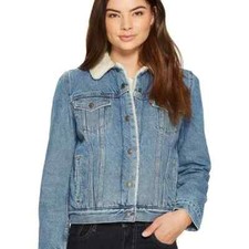 NWT Levi's  Womens Original Ex-Boyfriend Sherpa Denim Jean Trucker Jacket