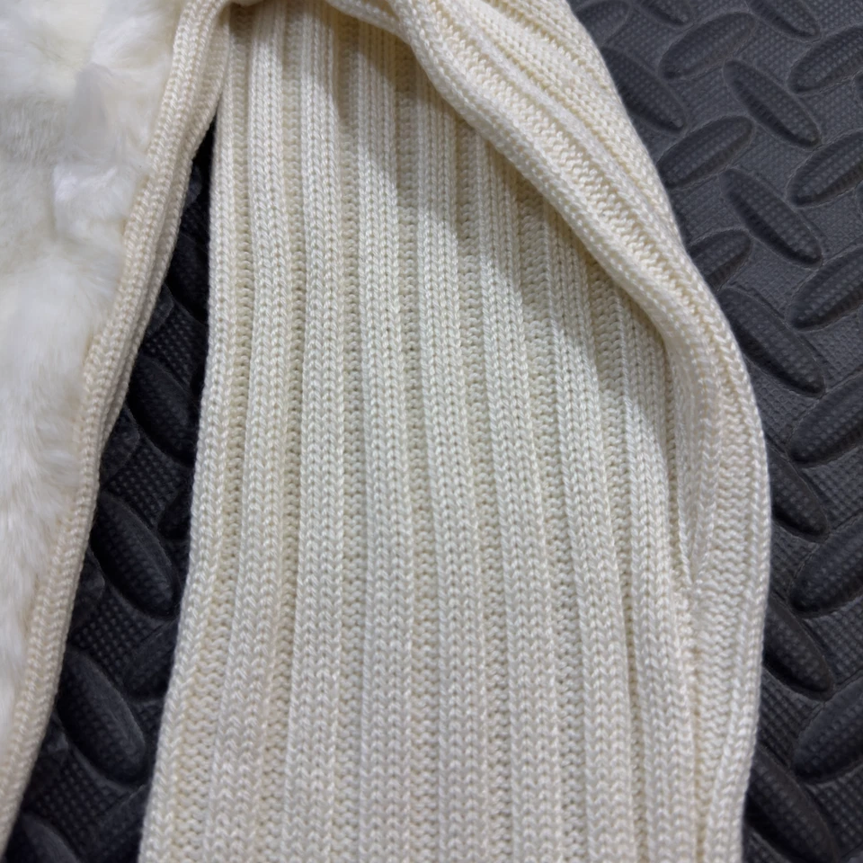 Moda Bug Suéter Chaqueta Para Mujer Mediana Marfil Imitación Piel Cremallera Completa Cuello Pila Foto 4 de 4