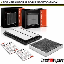 1x Engine & 1x Activated Carbon Cabin Air Filter for Nissan Qashqai Rogue Sport
