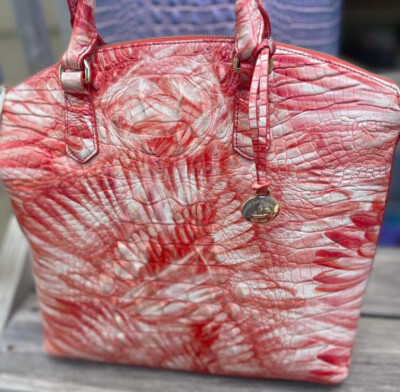 New Brahmin Duxbury Pink Flamingo Melbourne Large Satchel Handbag Purse  $345