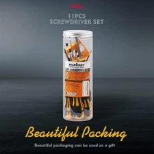 11Pieces Screwdriver Set, Magnetic 5 Phillips and 5 Flat Head Tips for Fastening