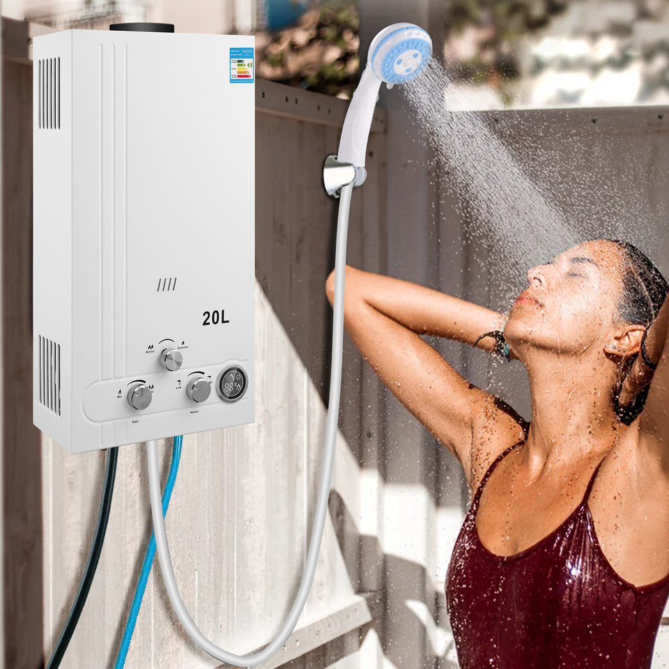20L Tankless Propane Gas Water Heater LPG Instant Boiler Outdoor