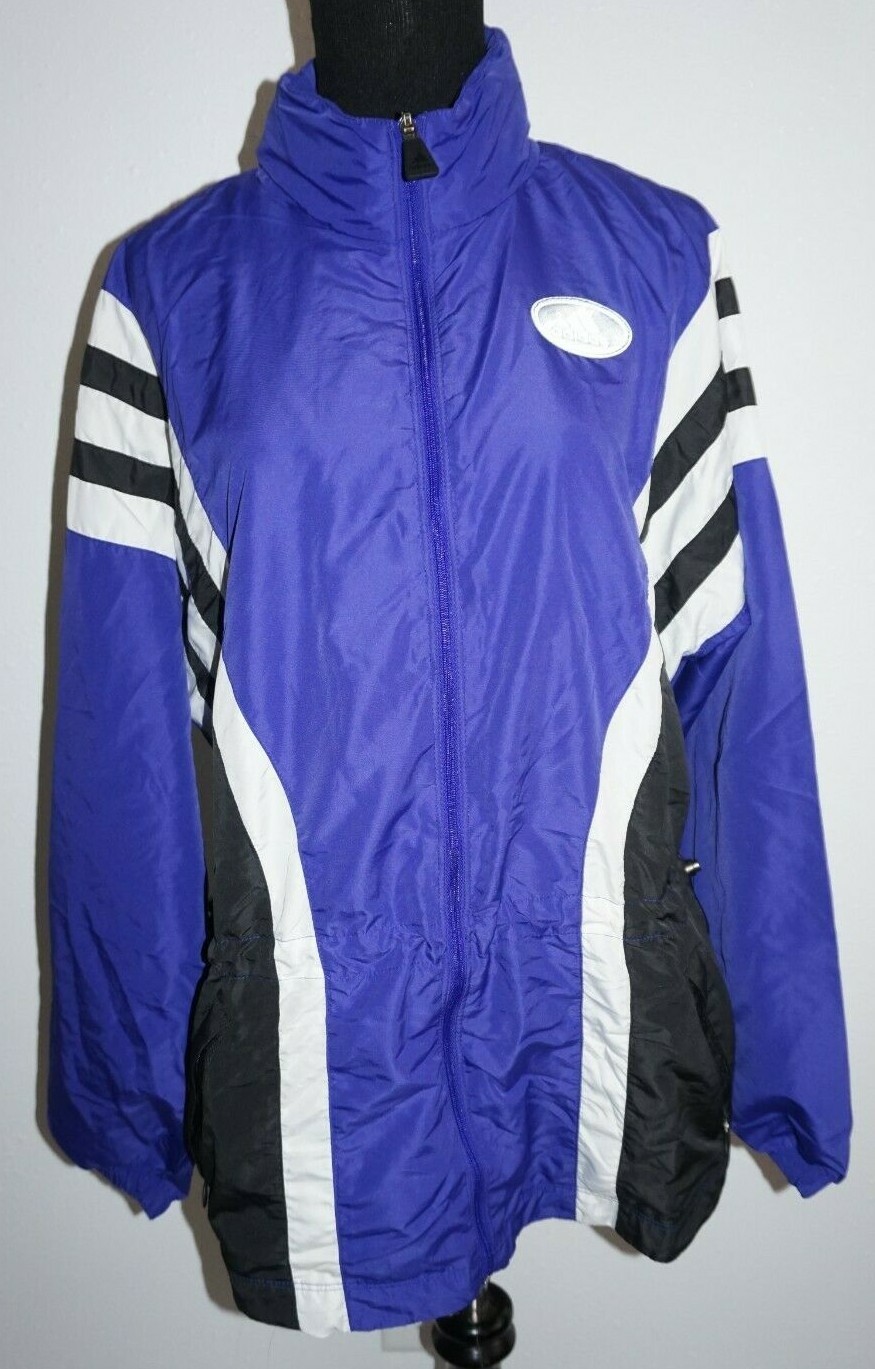 Vintage 90s Adidas Purple Drawstring Windbreaker Jacket Size M
