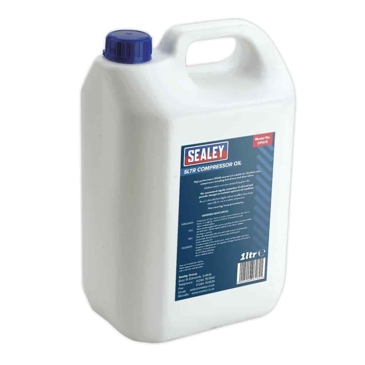 Sealey Compressor Oil 5L Garage Workshop DIY