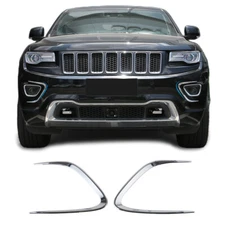 Car Front Fog Light Trim Lamp Bezel Strip for Jeep Grand Cherokee 2014-16 Chrome
