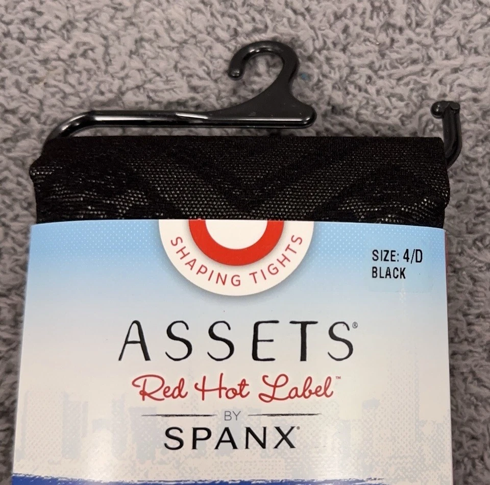 Medias Spanx Assets Cintura Alta Mujer 4 D Negro Encaje Zigzag Forma Rojo Etiqueta Caliente Foto 3 de 4