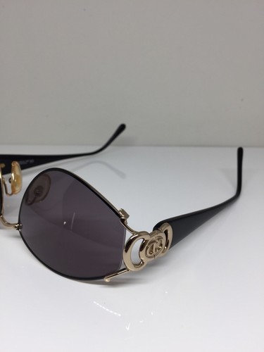 New Vintage Christian Dior CD 2844 Sunglasses C. 49 Black & Gold 58-16mm Austria - Picture 10 of 12