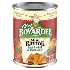 Chef Boyardee Mini Beef Ravioli, Microwave Pasta, Canned Food, 15 Oz.