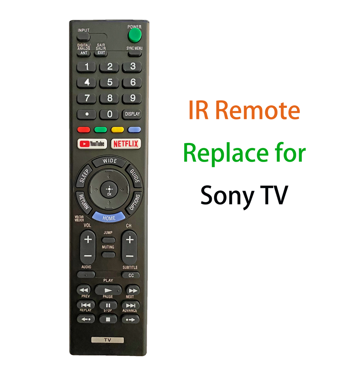 IR Remote Replace for Sony TV XBR-85X850G/75X850G/65X850G/55X850G