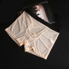 Men Mesh Floral Boxer Briefs Lace Trunks Sexy Panties Underwear See Through