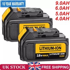 PACK 6.0AH /5.0Ah For DEWALT 18V XR DCB184 DCB184-XE LI-Ion Slide BATTERY DCB182